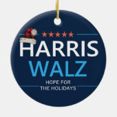 Harris Walz Kersthoop voor de Feestdagen Kamala Keramisch Ornament (Achterkant)