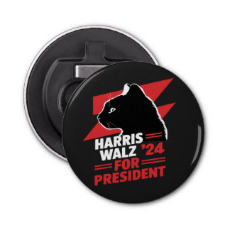 Harris Walz Kinderloze kat Dames T-shirt Button Flesopener