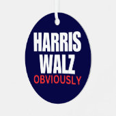 Harris Walz NATUURLIJK | Harris Walz 2024 natuurli Metalen Ornament (Voorkant links)