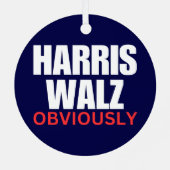 Harris Walz NATUURLIJK | Harris Walz 2024 natuurli Metalen Ornament (Achterkant)