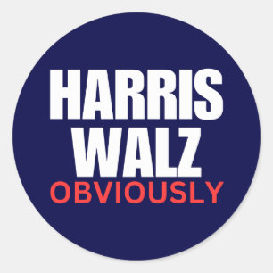 Harris Walz NATUURLIJK   Harris Walz 2024 natuurli Ronde Sticker