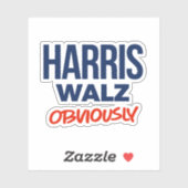 Harris Walz natuurlijk Sticker (Vel)