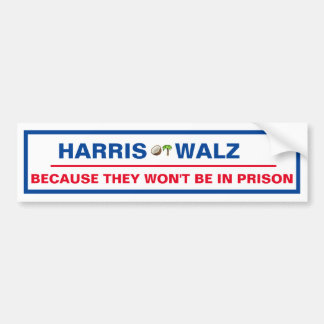 Harris / Walz omdat ze niet in de gevangenis zulle Bumpersticker