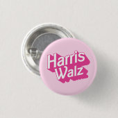 Harris Walz Pink Ronde Button 3,2 Cm (Voorkant /achterkant)