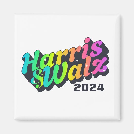 Harris & Walz Rainbow Magneet (Voorkant)