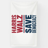 Harris Walz redt de democratie Spandoek (Verticaal)