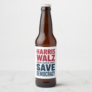 Harris Walz Redt Democratie Bier Etiket