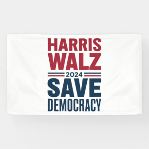 Harris Walz Redt Democratie Spandoek