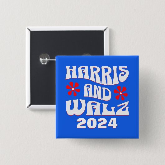 Harris & Walz Retro Vierkante Button 5,1 Cm (Voorkant /achterkant)