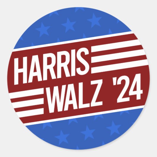 Harris Walz Ronde Sticker (Voorkant)
