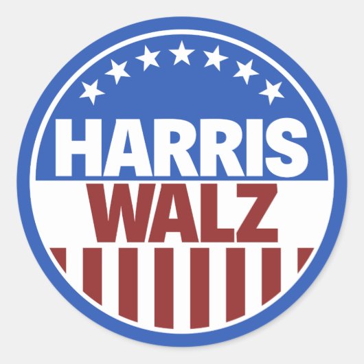 Harris Walz Ronde Sticker (Voorkant)