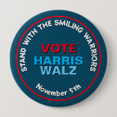 HARRIS WALZ Smiling Warriors-campagne Ronde Button 4,0 Cm (Voorkant)