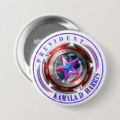 Harris-Walz Stamp Shield Button (Voorkant /achterkant)