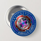 Harris-Walz Stamp Shield Button (Voorkant /achterkant)