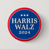 Harris Walz Stem 2024 Democraat Verkiezing Button (Voorkant)