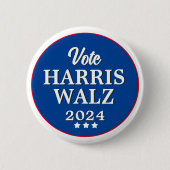 Harris Walz Stem 2024 Democraat Verkiezing Button (Voorkant)