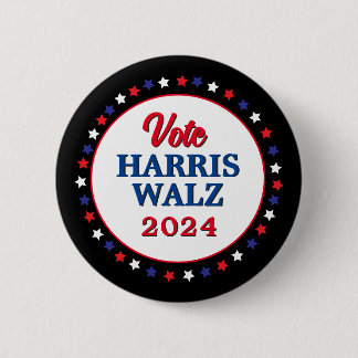 Harris Walz stemt in 2024 voor Democraten Ronde Button 5,7 Cm