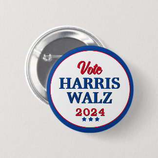 Harris Walz stemt in 2024 voor Democraten Ronde Button 5,7 Cm