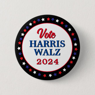 Harris Walz stemt in 2024 voor Democraten Ronde Button 5,7 Cm
