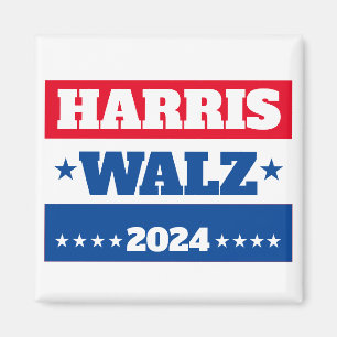 Harris Walz Tim Walz 2024 campagne Blauw Rood Magneet