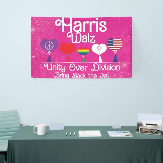 Harris Walz Unity Over Division, Kamala,Kamala2024 Spandoek (Beurs)