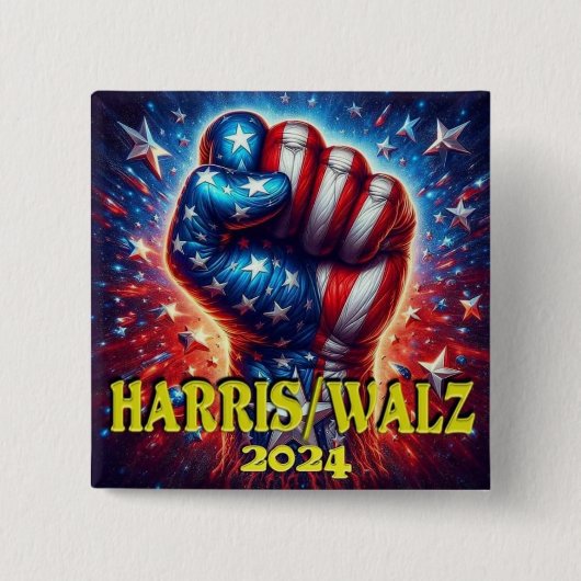 Harris Walz Vance 2024 verkiezingen Vierkante Button 5,1 Cm (Voorkant)
