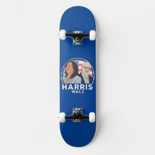 Harris Walz Verkiezing Skateboard