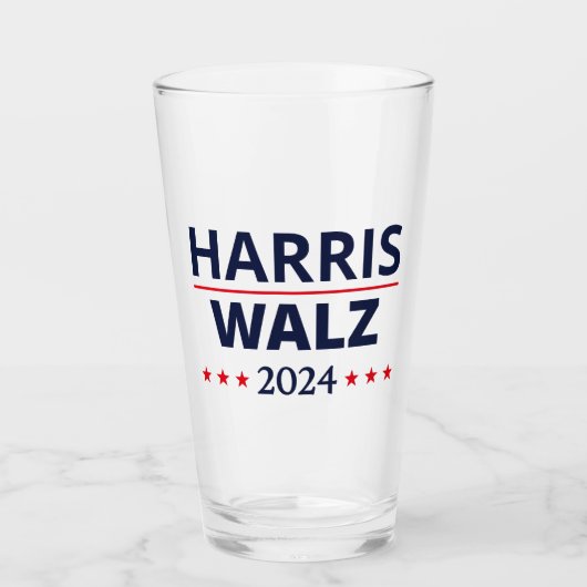 Harris Walz Verkiezingen 2024 III Glas (Voorkant)