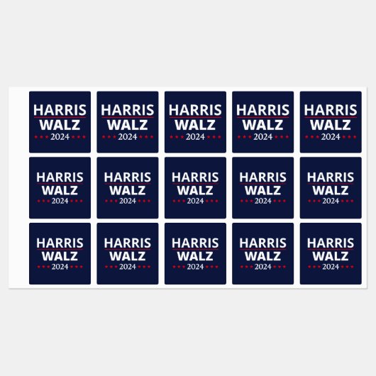 Harris Walz Verkiezingen 2024 III Labels (Vel)