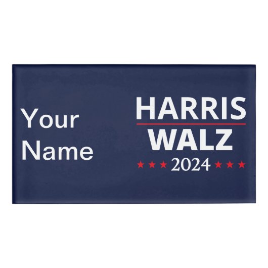 Harris Walz Verkiezingen 2024 III Naambadge (Voorkant)
