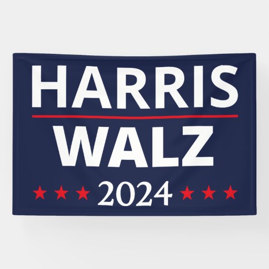 Harris Walz Verkiezingen 2024 III Spandoek (Horizontaal)