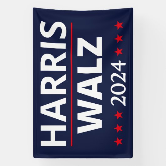 Harris Walz Verkiezingen 2024 III Spandoek (Verticaal)