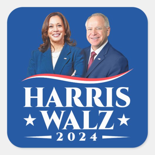 Harris Walz verkiezingscampagne 2024 foto Vierkante Sticker (Voorkant)