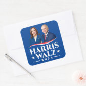 Harris Walz verkiezingscampagne 2024 foto Vierkante Sticker (Envelop)