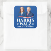 Harris Walz verkiezingscampagne 2024 foto Vierkante Sticker (Tas)