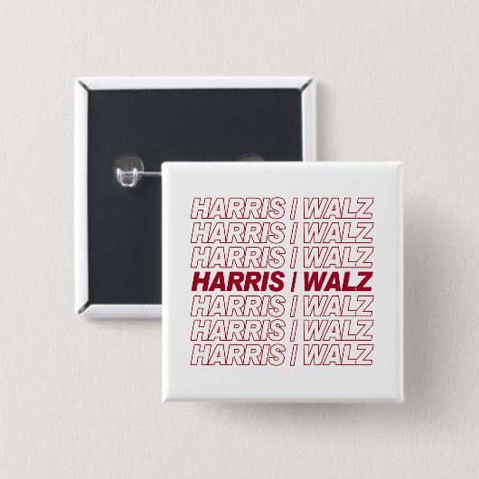 Harris / Walz Vierkante Button 5,1 Cm (Voorkant /achterkant)