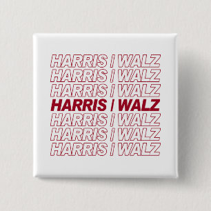 Harris / Walz Vierkante Button 5,1 Cm