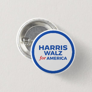 Harris Walz voor Amerika 2024 Ronde Button 3,2 Cm