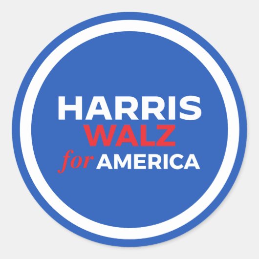 Harris Walz voor Amerika 2024 Ronde Sticker (Voorkant)
