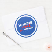 Harris Walz voor Amerika 2024 Ronde Sticker (Envelop)
