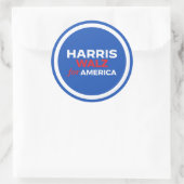 Harris Walz voor Amerika 2024 Ronde Sticker (Tas)