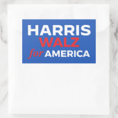 Harris Walz voor Amerika Rechthoekige Sticker (Tas)