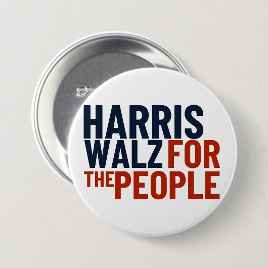 Harris/Walz voor de mensen Button (Voorkant /achterkant)