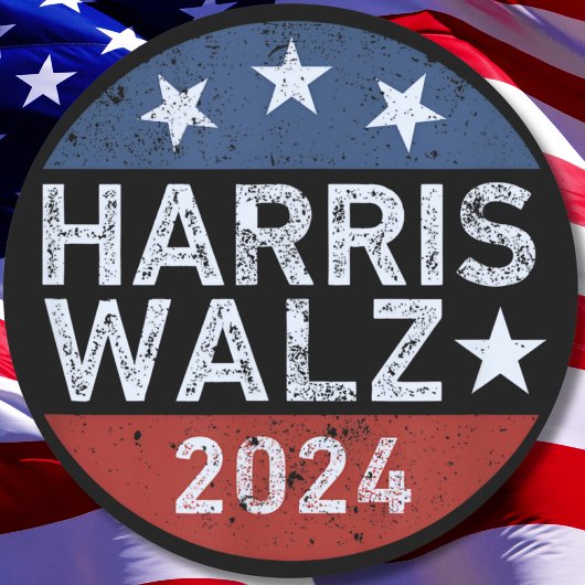 Harris Walz Waltz Ronde Sticker
