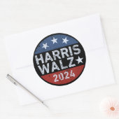 Harris Walz Waltz Ronde Sticker (Envelop)
