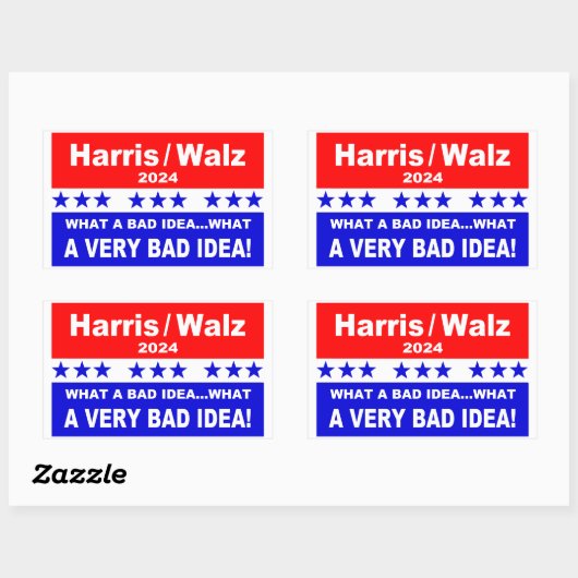 Harris / Walz Wat een slecht idee... Rechthoekige Sticker (Vel)