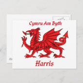 Harris Welsh Dragon Briefkaart (Voorkant / Achterkant)