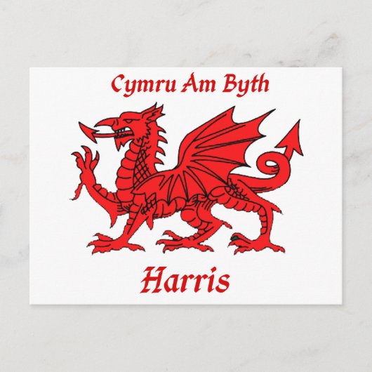 Harris Welsh Dragon Briefkaart (Voorkant)