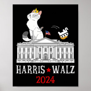 Harris won in 2024 het President Funny Cat Ladie Poster