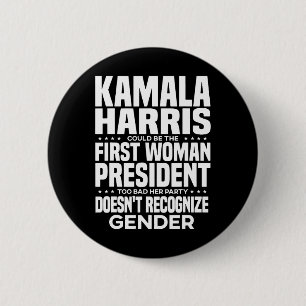 Harris zou het eerste vrouwelijke President kunnen Ronde Button 5,7 Cm